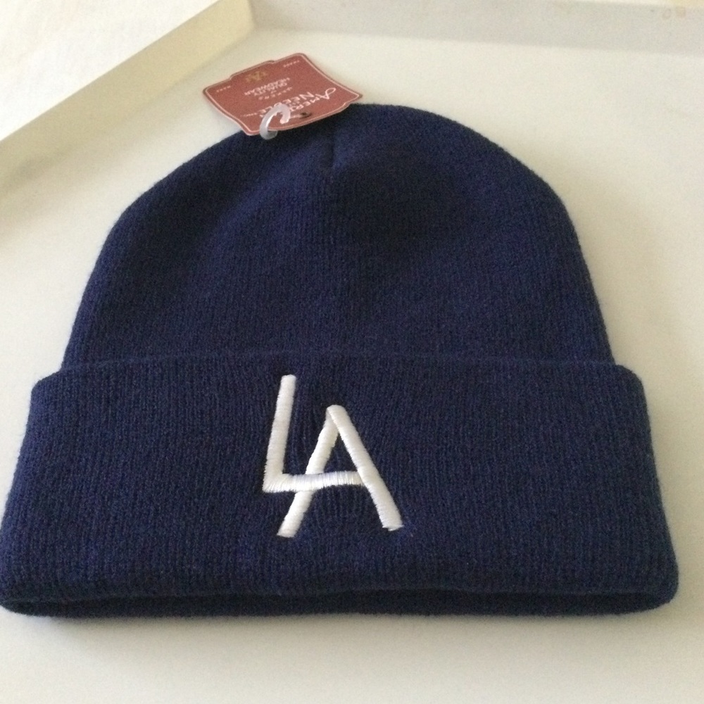AMERICAN NEEDLE CUFFED KNIT BEANIE LA DODGERS NAVY UNISEX OS NWT